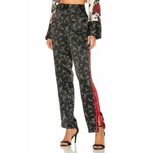 Equipment Size L Pants Black Florence Silk Floral